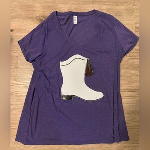 Mardi gras marching boot v neck